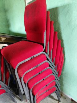 Red Fabric Stackable Banquet Chairs – Set