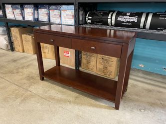 CRATE & BARREL Kingston Red Toned Console Table