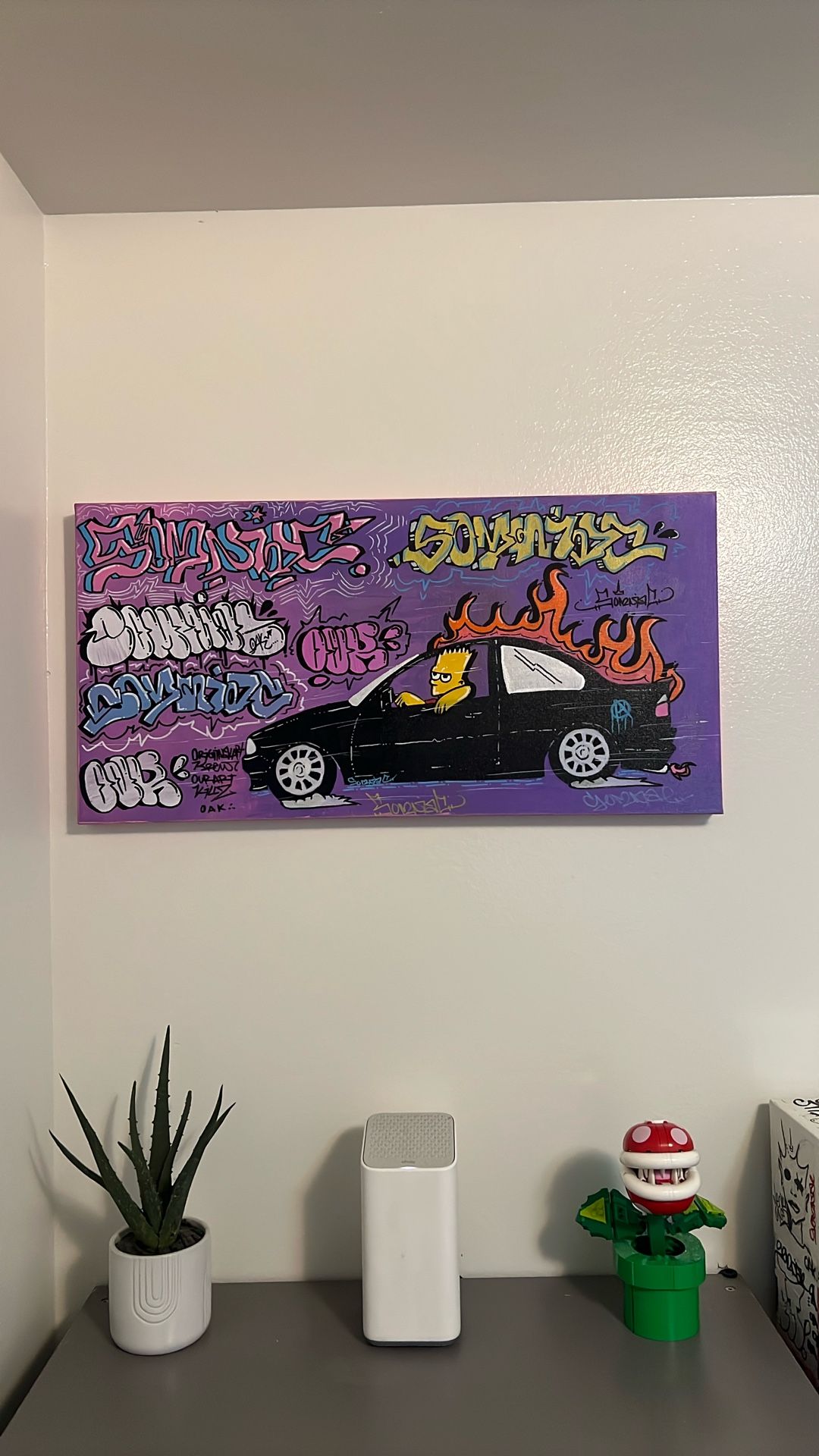 Simpsons Graffiti Canvas – 31x15 in Wall Art