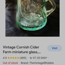 Vintage Cornish Cider Farm Mini Glass 