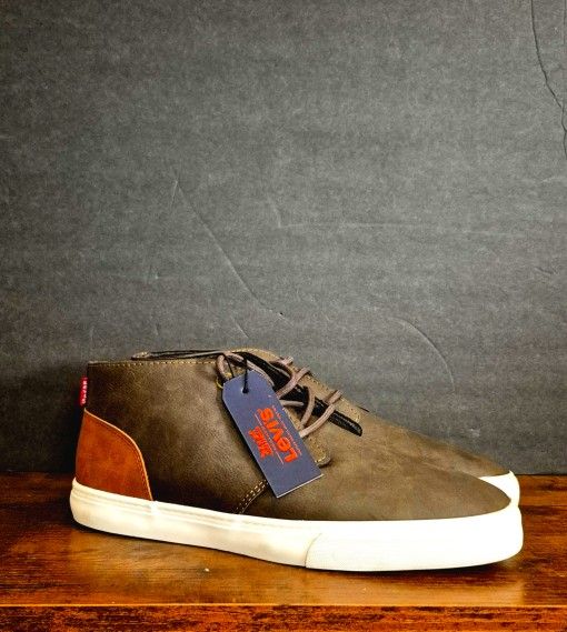 Levi's Men's Brown Leather Sneakers Size 8 Casual Boots with Tag - New