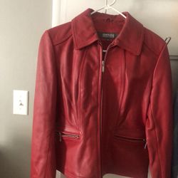 Kenneth Cole Red Leather Jacket 