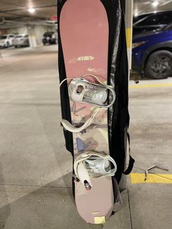 Sims Snowboard With Foot Binding And Case