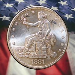 1881 Trade Dollar Silver Plated Novelty Coin - Uncirculated