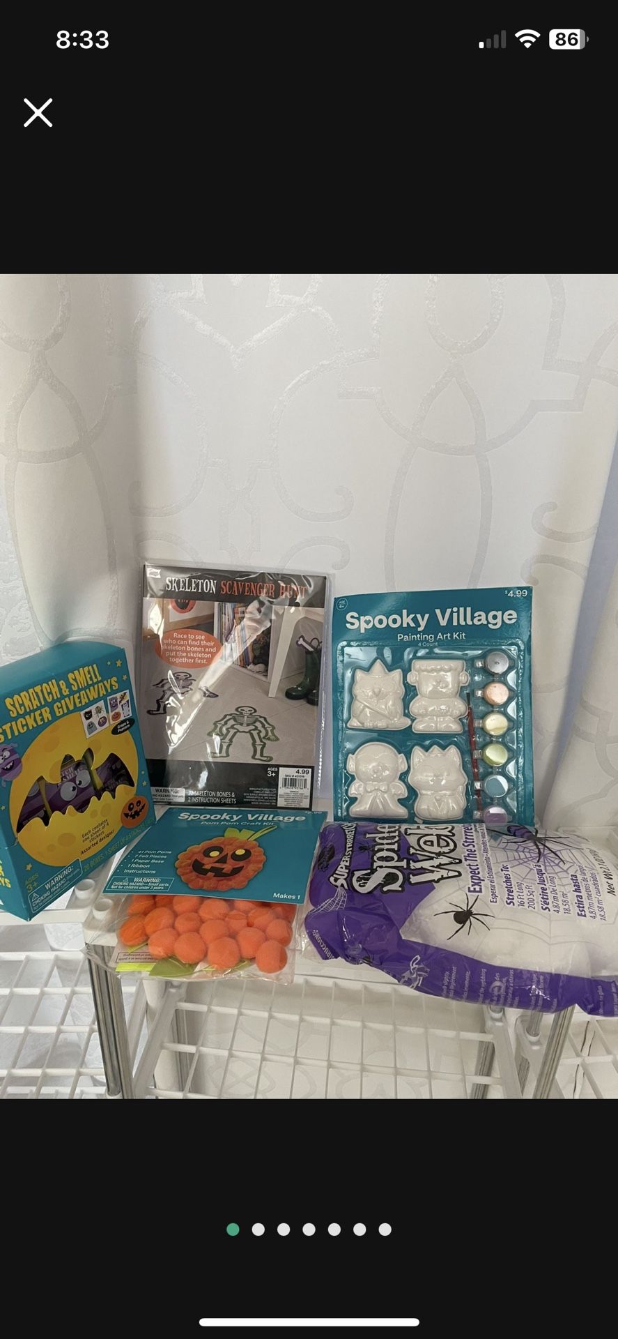 Halloween Lot Of Five Crafts Party Favors Stickers, Spiderweb Kids Activities