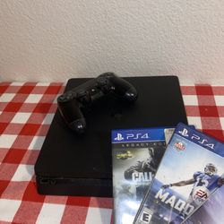 PS4 Slim Bundle — 1 Controller + 3 Games + All Cords
