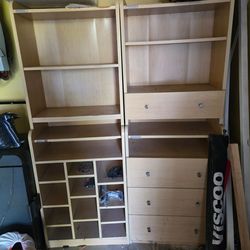 2 bookshelf storage cabinets