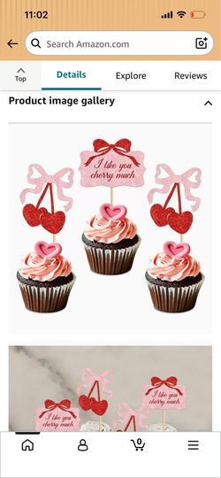 Cherry cup cakes toppers