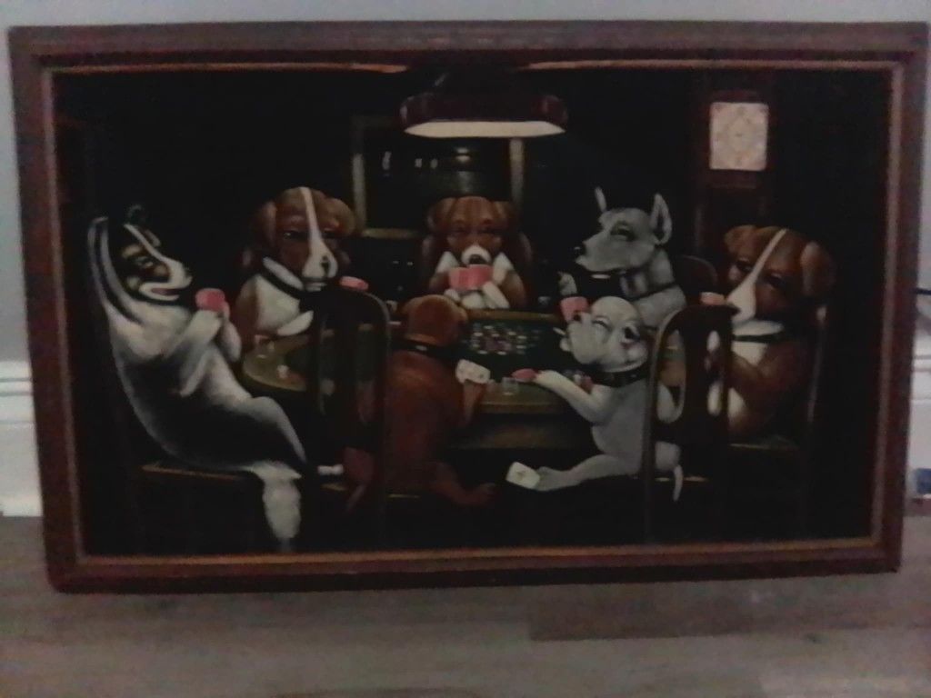 Antique Dogs Playing Poker Painting