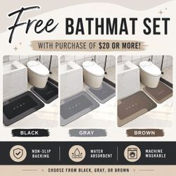 2 piece bathmat set free with purchase