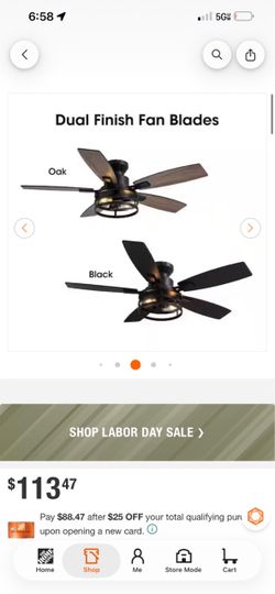 46 in. Indoor Matte Black or oak Layered Caged Ceiling Fan with Light Kit, Five Reversible Blades and Remote Included