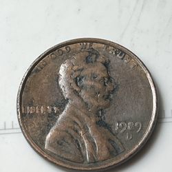 1989 D Penny Doubles 