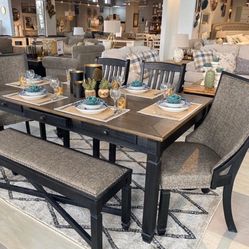 Tyler Creek Black/Gray Dining Room Set /Dining table and Chairs 