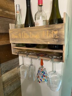 Cute Wine and Stemware Holder ~new w/ gift box