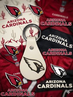 Off-White Leather Arizona Cardinals Keychain