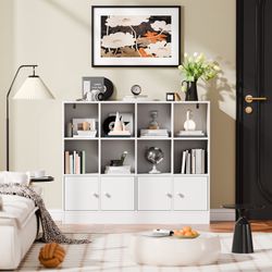 48" W x 40" H 8 Cube Storage Bookcase with 4 Doors