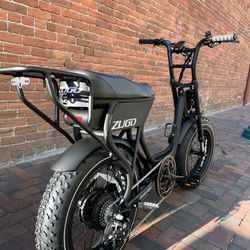 1000Watt Step Through/Thru Electric Moped Scrambler Style Ebike, 30MPH, 20-50 Mile Range 