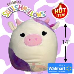Kalina The Cow RARE 14” Squishmallow Plush Wal-Mart Exclusive BNWT