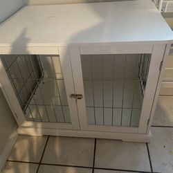White Wood Dog Crate 