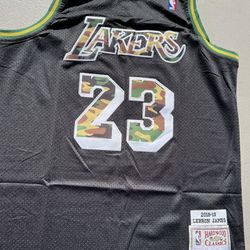 Army Fatigue Lebron James Los Angeles Lakers Jersey 
