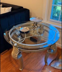 30" Round Glass Accent Table