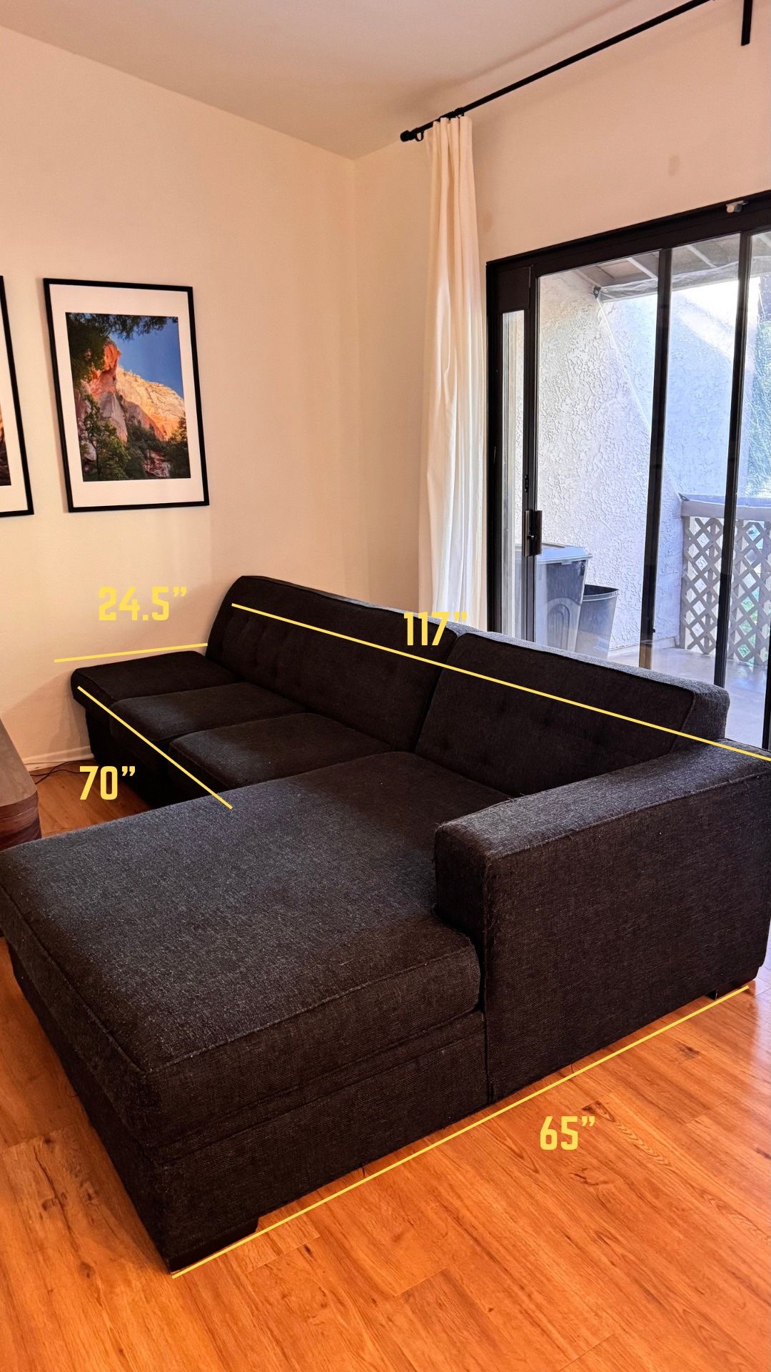 117” Large Sectional Couch