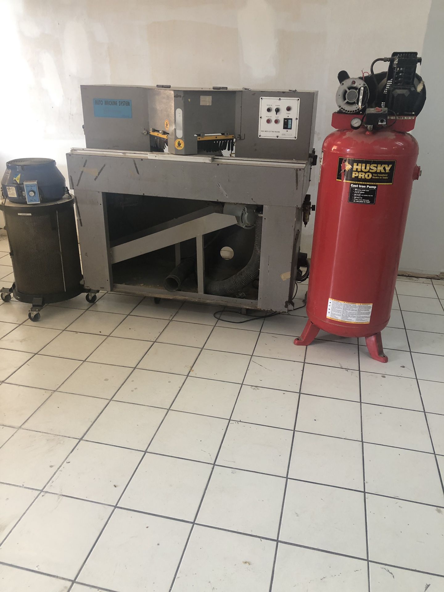 Air compressor and saw and saw dust collector