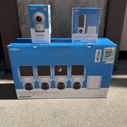 4 Pack Solar Cam System + Doorbell + Indoor Camera