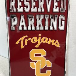 USC Trojans Parking Sign Plastic 16x11