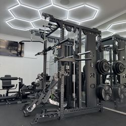 ‼️FREE DELIVERY/INSTALLATION ‼️Smith Machine 500 | Adjustable Bench | 245lb Cast Iron Olympic Weights | 7ft Olympic Bar | Fitness | Gym Equipment 