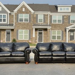 Leather Couch and Loveseat 