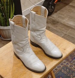 Justin Roper Boots - Pearl White