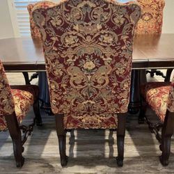 Dining Wood Table With 8 Chairs 