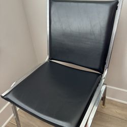 Black Leather Chair With Metal Legs
