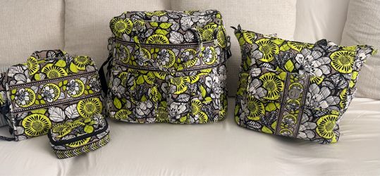 Vera Bradley Retired Citron Collection – 4 Matching Travel Bags – Excellent Condition