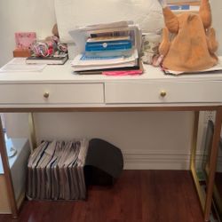 White And Gold Desk