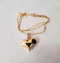 10K Solid Gold Chain and Pendant For Wedding 18 Inches Long
