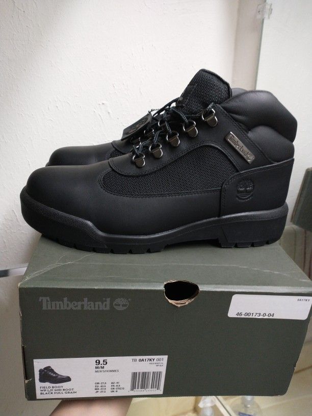 New Timberland Waterproof Field Boot Men Size 9.5 Black 
