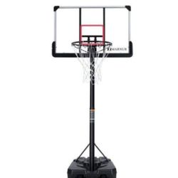Basketball Hoop Portable Basketball Court System With Adjustable Height 44 Inch Backboard, Wheels For  Adults, Teens, Indoor & Outdoor 