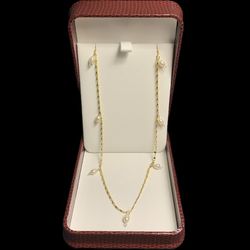 *New* 18k Gold Plated, Real Freshwater Rice Pearls, 30” Long Chain