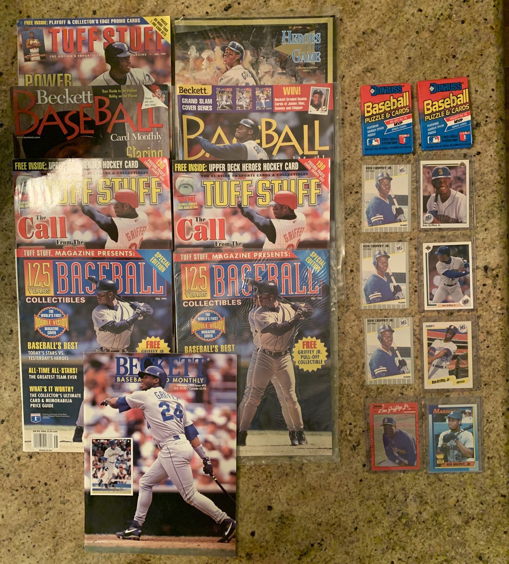 Ken Griffey Jr Lot Baseball Cards and Magazines