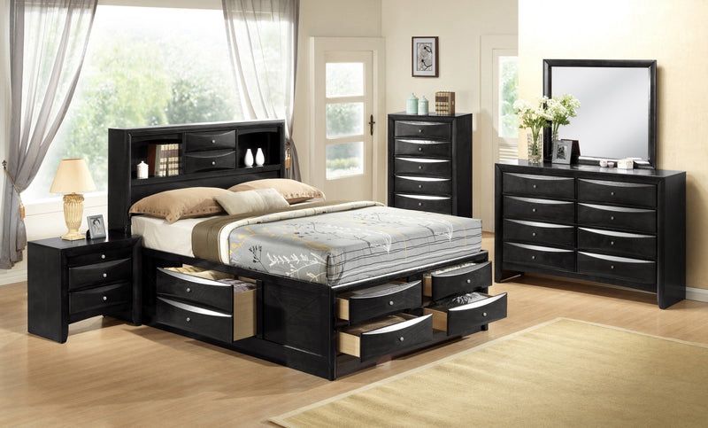 Black Storage Platform Bedroom Set π₯ Recamara Color Negra Medida Queen Size