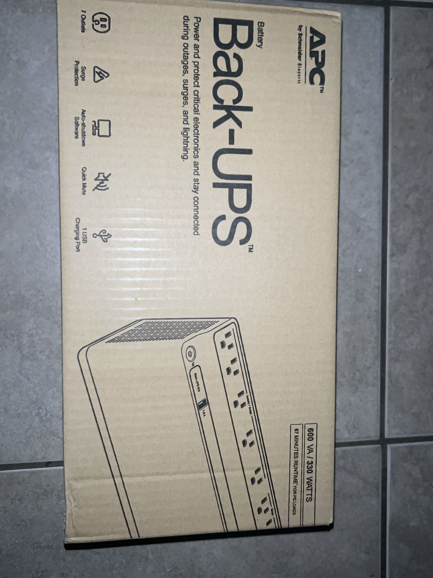 APC Back-UPS, 600 VA / 330 WATTS