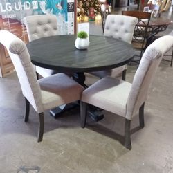5 Pc Round Dining Table Set ( Ask For Jose )