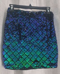 Agaci Iridescent Sequin Mini Skirt