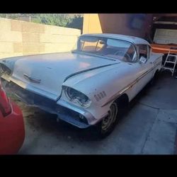 1958 Chevy Impala Hardtop No Engine Or Transmission  Hacve Grill Front Bumper N Headights Bezels