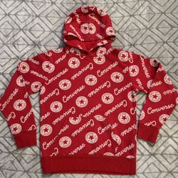 Unisex Youth Sz 12/13 Lg Converse Logo Red White Hoodie W/Front Hand Pocket EUC #ConverseHoodie #RedAndWhiteHoodie #YouthConverseLogoHoodie #ConverseL