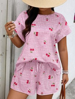 2pc Cherry Shorts Set 