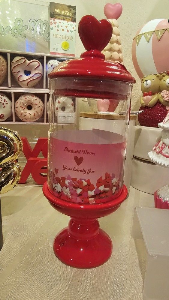 Sheffield Home Heart Glass Candy Jar