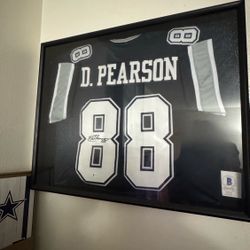 Dallas Cowboys Signed Drew Pearson Framed Jersey XL